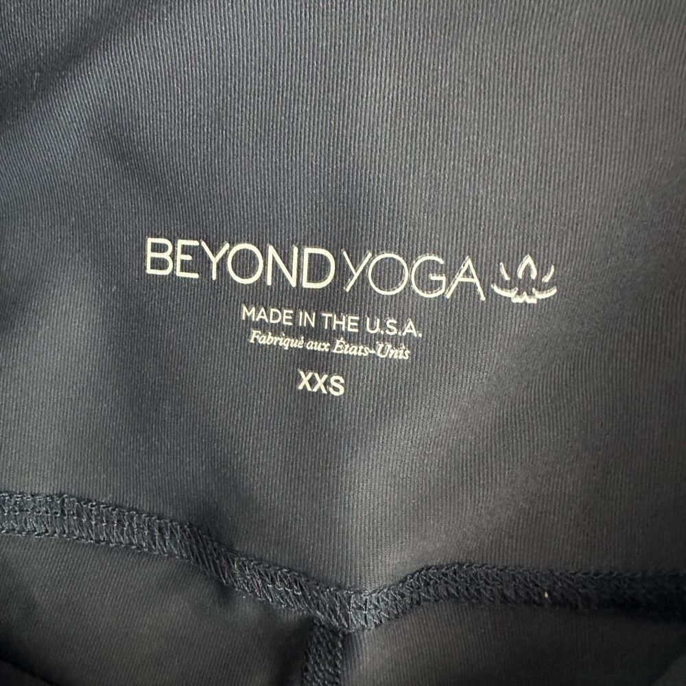 BEYOND YOGA Leggings Women XXS Blue Navy Daisy Shimmer Athleisure Stretch NWT - Picture 10 of 13